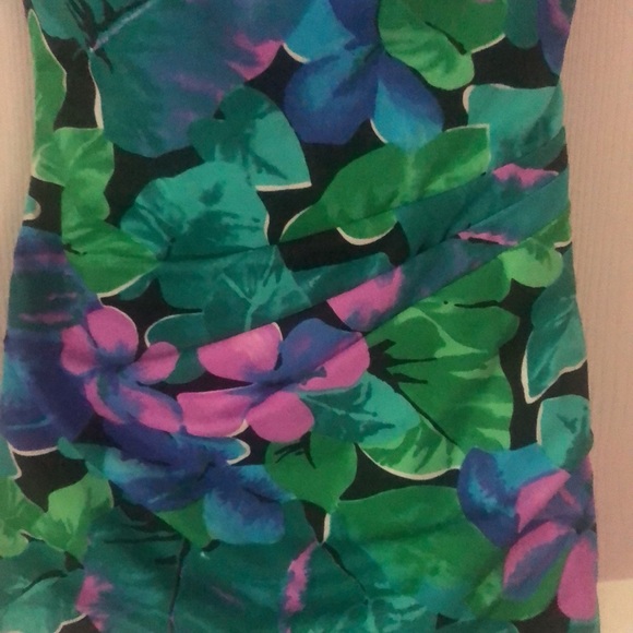 Woman’s vintage rare Y2k old stock green & purple floral one piece swimsuit - Picture 11 of 13